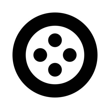 Dikiş düğmesi, dikiş, düğme, tamamen düzenlenebilir vektör simgesi dikiliyor