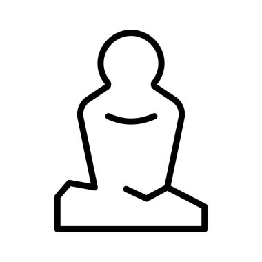 Heykel, sanat, zanaat, heykel tamamen düzenlenebilir vektör simgesi