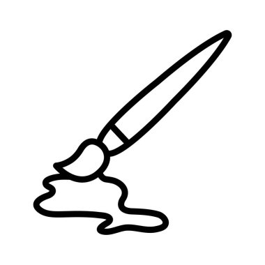 Boya fırçası, boya, fırça, suluboya tamamen düzenlenebilir vektör simgesi