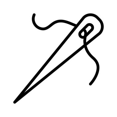 İğne, el yapımı, dikiş, tamamen düzenlenebilir vektör simgesi