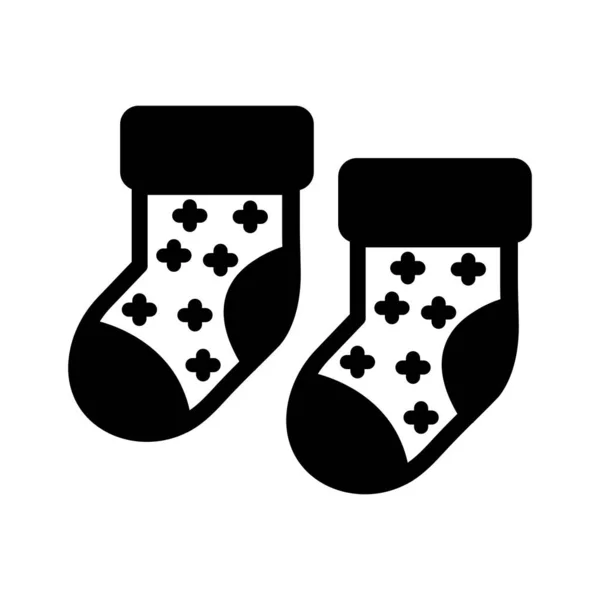 Ponožky Obuv Oblečení Dvojice Plně Upravitelná Vektorová Ikona — Stockový vektor