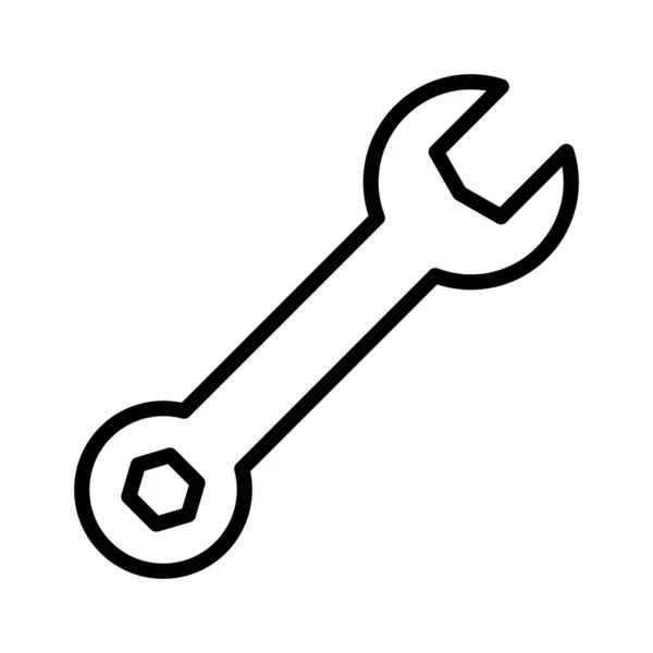 Wrench Repair Tool Fix Fully Editable Vector Icon — Stock Vector