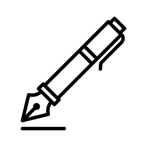 Pluma Caligrafía Pluma Caligrafía Dibujo Icono Vectorial Totalmente Editable — Archivo Imágenes Vectoriales