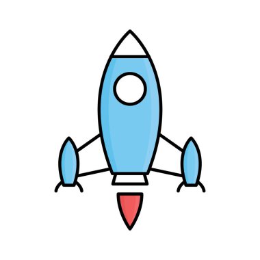Roket fırlatma vektör simgesini kolaylıkla düzenleyebilen ya da değiştirebilen