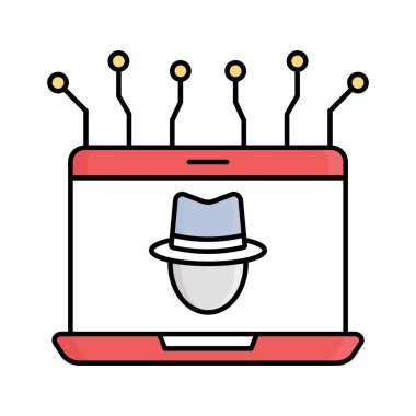 Kolayca değiştirebilen veya düzenleyebilen siber suçlu vektör simgesini doldur