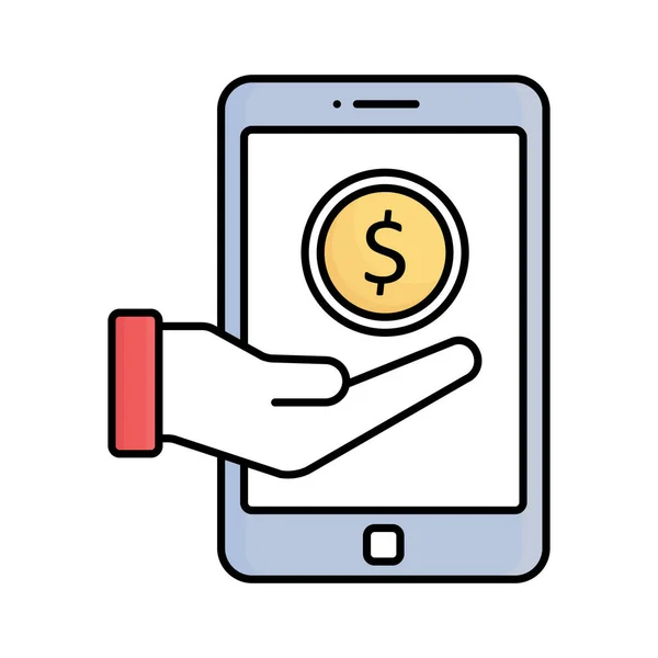 Mobile Pay Rellenar Icono Vector Que Puede Modificar Editar Fácilmente — Vector de stock