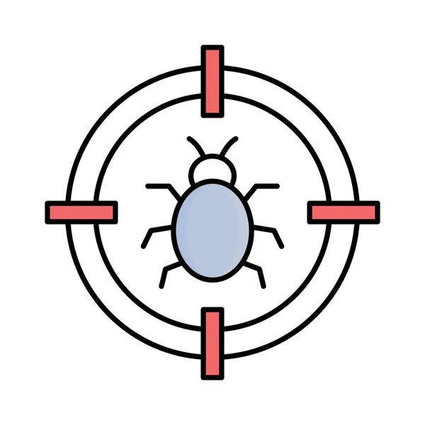 Bug Target Fill Vector Icon Which Can Easily Modify Edit — Stock Vector