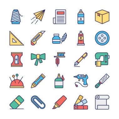 Gelecekteki web mobil ve kişisel projeleriniz için en zahmetli sanat, zanaat ve resim doldurma simgeleri 4 farklı şekilde tamamen düzenlenebilir vektör grafik simgeleri.