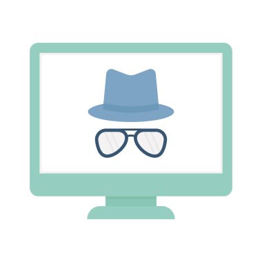 Bilgisayar korsanı Düz vektör simgesi Kolayca değiştirebilir veya düzenleyebilir