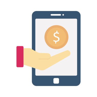 Mobil ödeme Düz vektör simgesi kolayca düzenleyebilir veya değiştirebilir