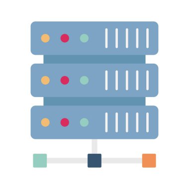 Düz vektör simgesini sunan ve kolayca düzenleyebilen veri sunucusu