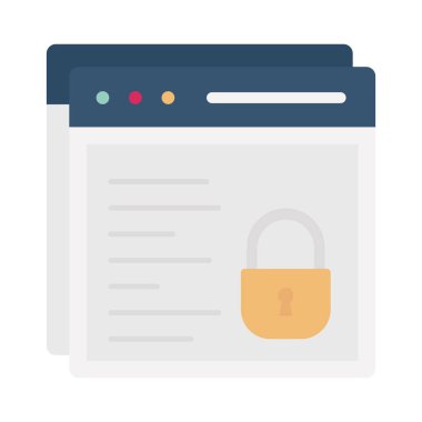 Kilitli web sitesi Düz vektör simgesi Kolayca değiştirilebilir veya düzenlenebilir