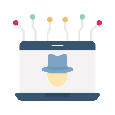 Kolayca değiştirebilen veya düzenleyebilen siber suçlu düz vektör simgesi