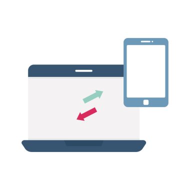  Bağlı aygıtlar Düz vektör simgesi Kolayca değiştirilebilir veya düzenlenebilir