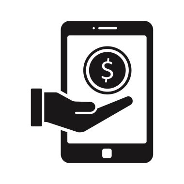 Mobil ödeme Glyph vektör simgesi kolayca düzenleyebilir veya değiştirebilir