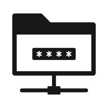 Kolayca değiştirebilen ya da düzenleyebilen veri koruması Glyph vektör simgesi