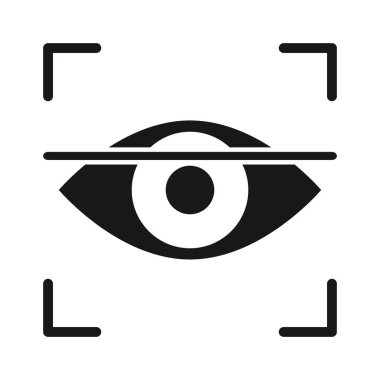 Biyometrik doğrulama Glyph vektör simgesi kolayca düzenlenebilir ya da değiştirilebilir