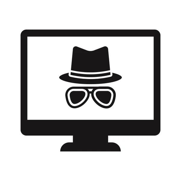 Computer Hacker Glyph Vector Icono Que Puede Modificar Editar Fácilmente — Vector de stock