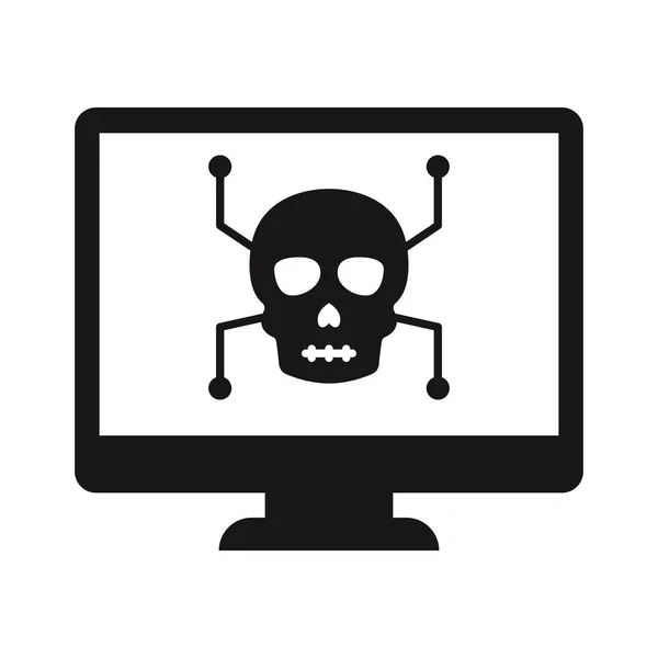 Computer Hacking Glyph Vector Icon Which Can Easily Modify Edit — Stock Vector