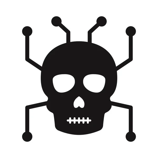 Computervirus Glyph Vector Pictogram Dat Gemakkelijk Kan Wijzigen Bewerken — Stockvector