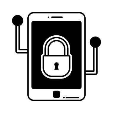 Siber Güvenlik Yarı Glyph vektör simgesi. Bu simge kolayca değiştirilebilir ya da düzenlenebilir.