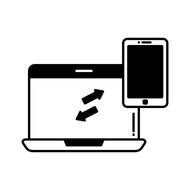  Bağlı aygıtlar Yarı Glyph vektör simgesi Kolayca düzenleyebilen veya düzenleyebilen