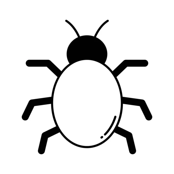 Bug Half Glyph Vector Icon Which Can Easily Modify Edit — Stock Vector