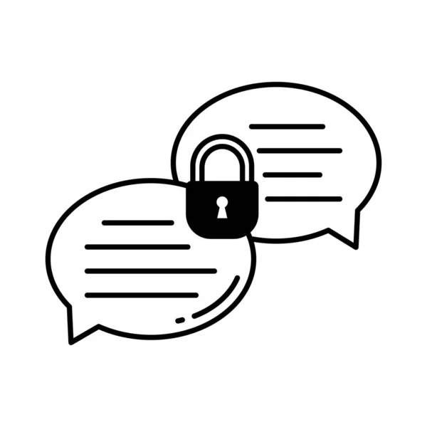 Chat Lock Half Glyph Vector Icon Which Can Easily Modify — Stock Vector