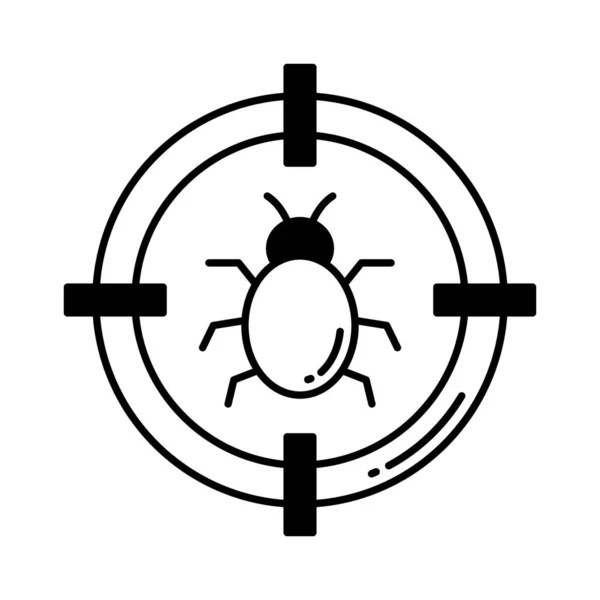 Bug Target Half Glyph Vector Icoon Die Gemakkelijk Kan Wijzigen — Stockvector