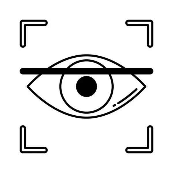 Biometric Verification Half Glyph Vector Icon Which Can Easily Modify — Stock Vector