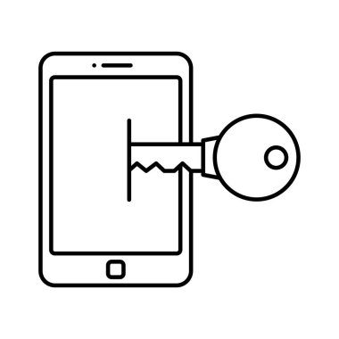 Veri güvenliği çizgisi vektör simgesi kolayca düzenlenebilir ya da değiştirilebilir