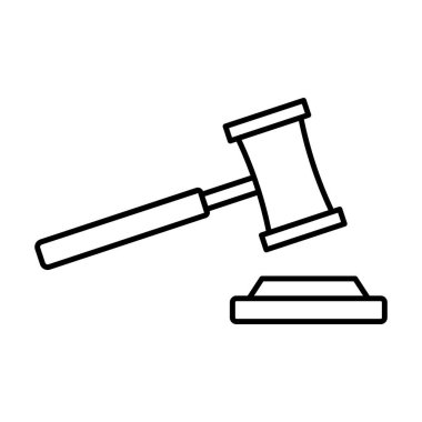 Açık arttırma çekiç çizgisi vektör simgesi kolayca düzenlenebilir ya da değiştirilebilir