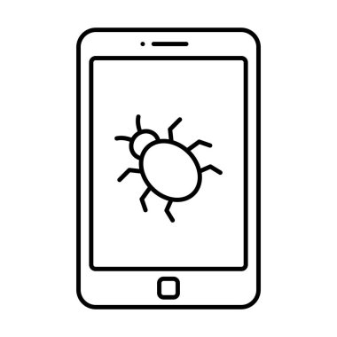 Kolayca değiştirebilen veya düzenleyebilen kötü amaçlı mobil satır vektör simgesi