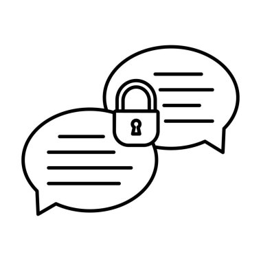 Kolayca değiştirilebilen veya düzenlenebilen Chat kilit çizgisi vektör simgesi