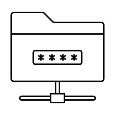 Veri koruma çizgisi vektör simgesi kolayca düzenlenebilir ya da düzenlenebilir