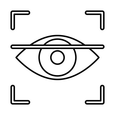 Biyometrik doğrulama Satır vektör simgesi Kolayca düzenleyebilirsiniz