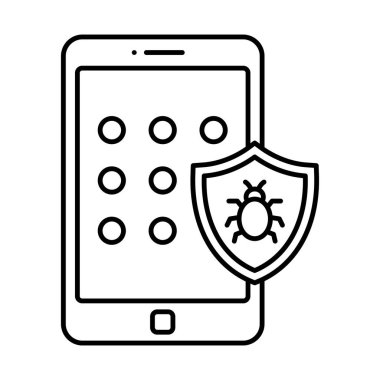 Mobil güvensizlik Satır vektör simgesi kolayca düzenleyebilir ya da değiştirebilir