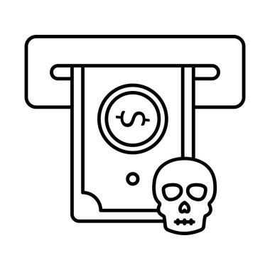 Kolayca düzenleyebilen ve düzenleyebilen kredi korsanı satır vektör simgesi