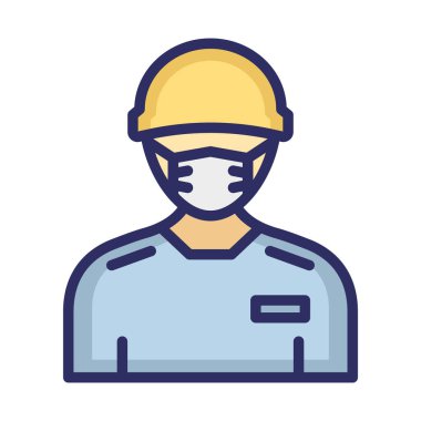 Kolayca değiştirebilen veya düzenleyebilen İşçi Maskeli Vektör Simgesi