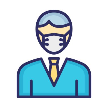 Kolayca düzenleyebilen ve düzenleyebilen Maske Vektör Simgesi Giyen Yönetici