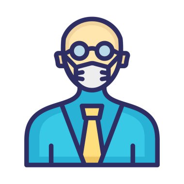 Doktor Takan Maske Vektör Simgesi Kolayca düzenleyebilen