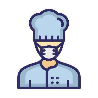 Şef Maskeli Vektör Simgesi Kolayca değiştirilebilir veya düzenlenebilir