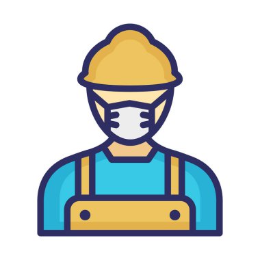 Kolayca değiştirebilen veya düzenleyebilen İşçi Maskeli Vektör Simgesi