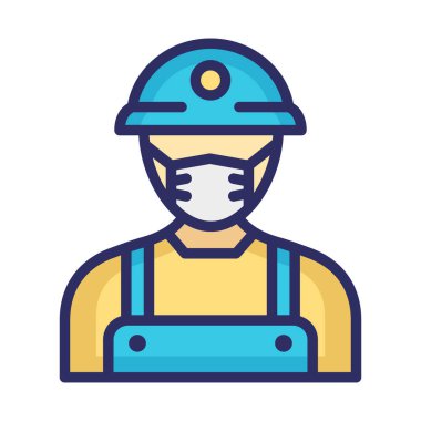 Madenci maskeli Vektör Simgesi Kolayca değiştirebilir ya da düzenleyebilir