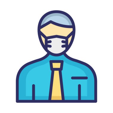 Kolayca değiştirebilen ya da düzenleyebilen Maske Vektör Simgesi Takan