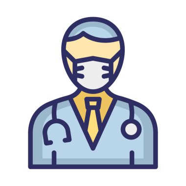 Doktor Takan Maske Vektör Simgesi Kolayca düzenleyebilen