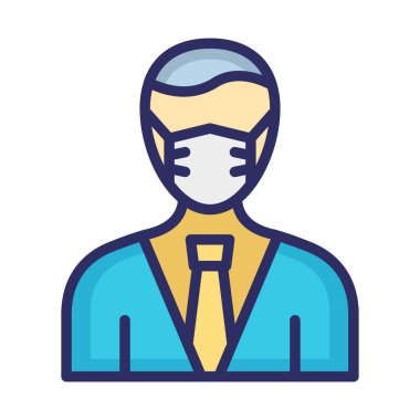 Kolayca düzenleyebilen ve düzenleyebilen Maskeli İşadamı Vektör Simgesi