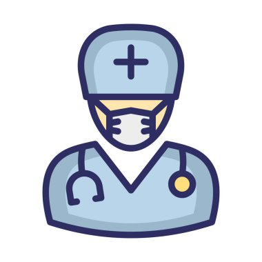 Doktor Takan Maske Vektör Simgesi Kolayca düzenleyebilen
