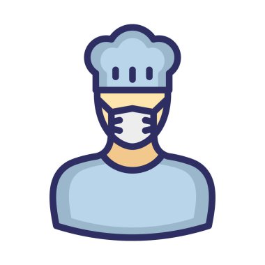 Şef Maskeli Vektör Simgesi Kolayca değiştirilebilir veya düzenlenebilir
