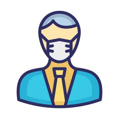 Kolayca düzenleyebilen ve düzenleyebilen Maskeli İşadamı Vektör Simgesi